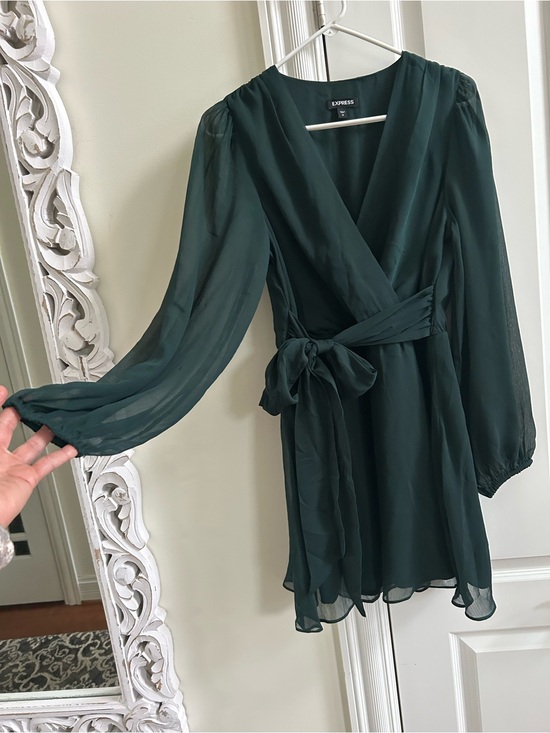 Express Dresses & Skirts - Express green mini sheer sleeve dress